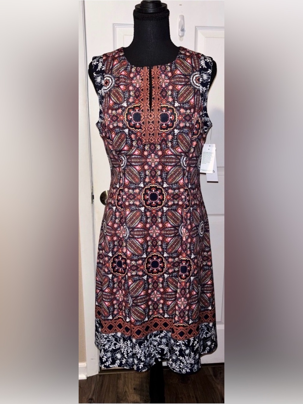 Maggie London Floral Patchwork Print Midi Dress ~ Brand New ~ Size 10